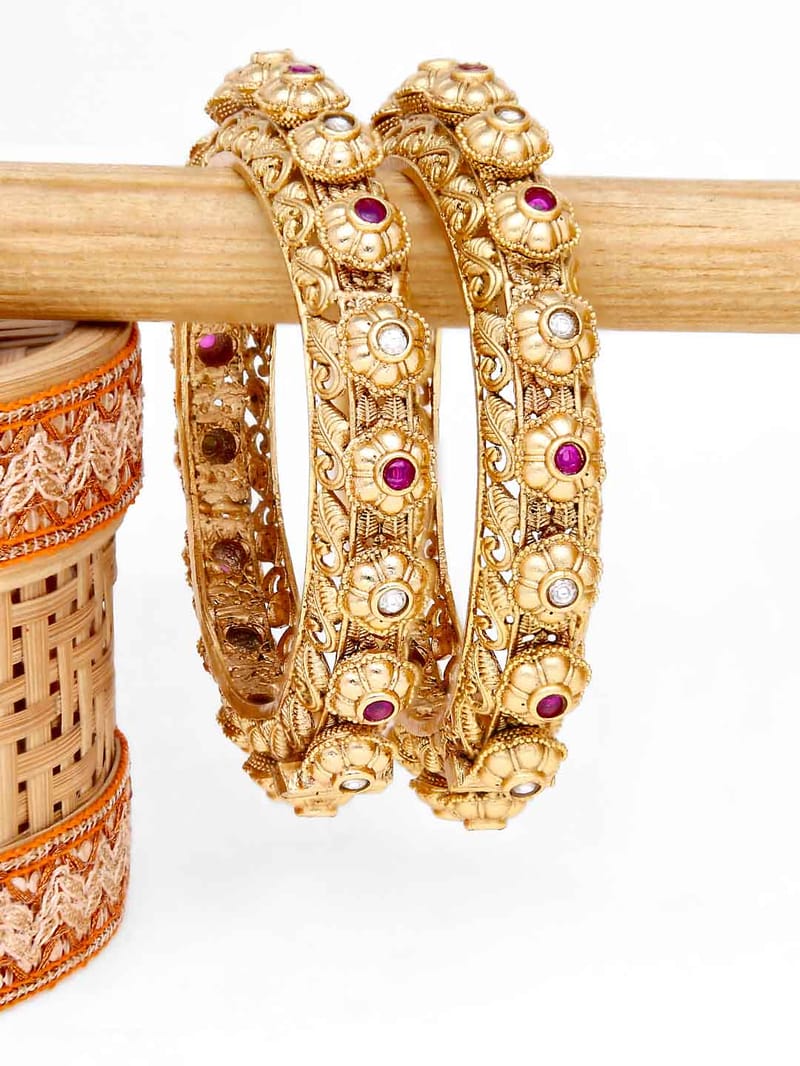 Antique Bangles in Rajwadi finish - 2.6