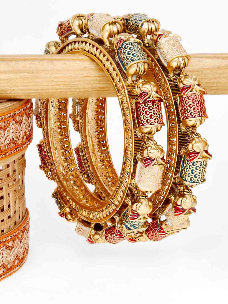 Antique Bangles in Rajwadi finish - 2.8