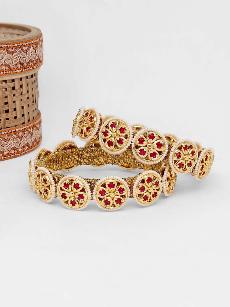 Antique Bangles in Gold finish - 2.8