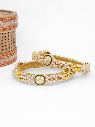 Kundan Bangles in Gold finish - 2.4