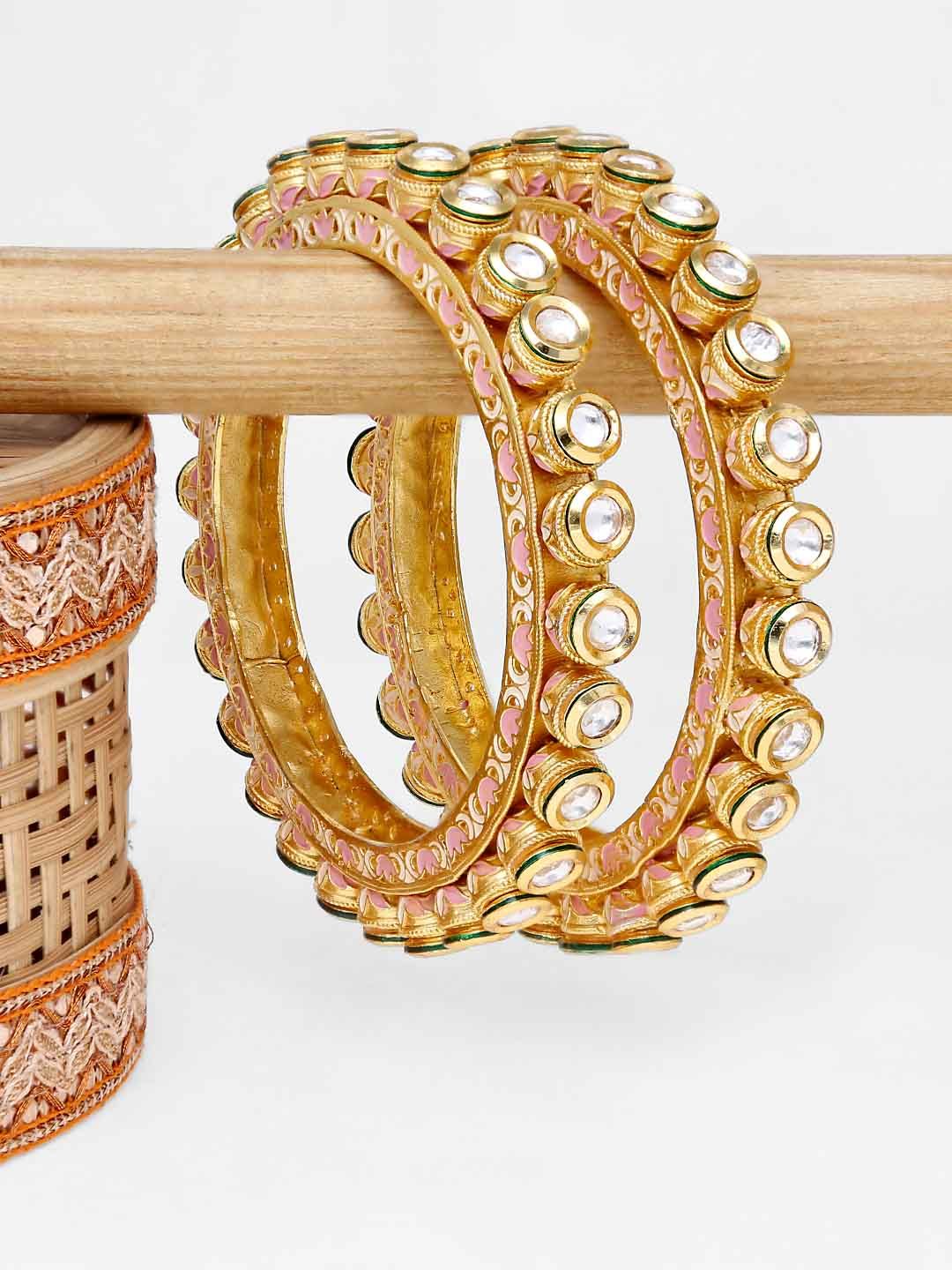 Kundan Bangles in Gold finish - 2.4