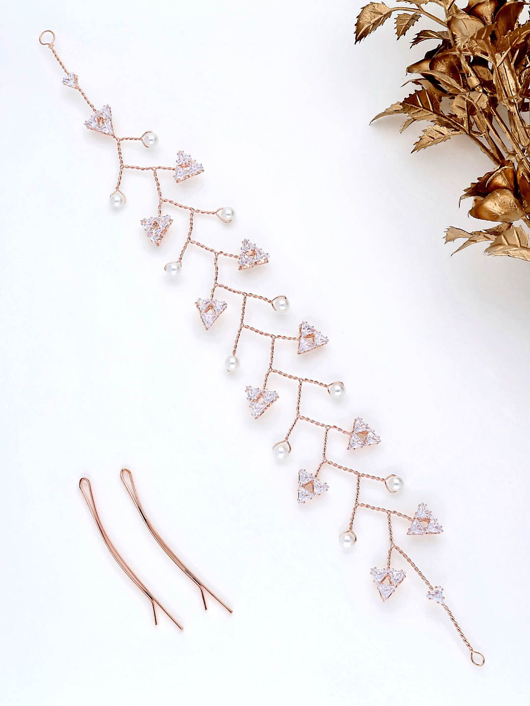 AD / CZ Tiara in Rose Gold finish - THF1057