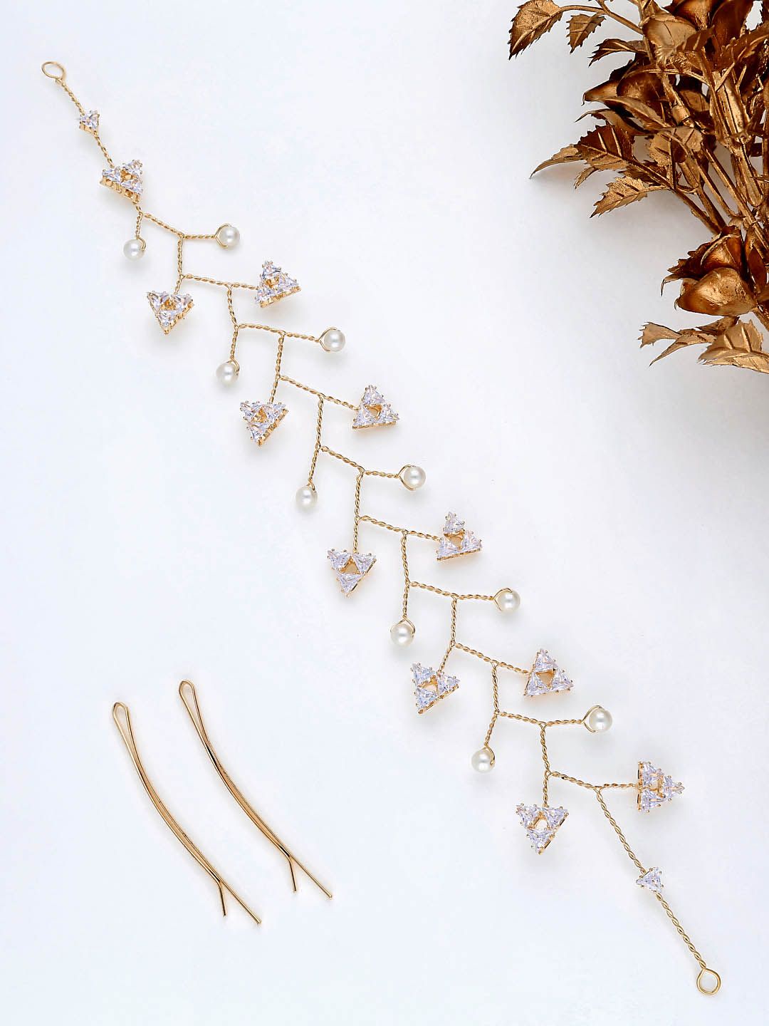 AD / CZ Tiara in Gold finish - THF1055