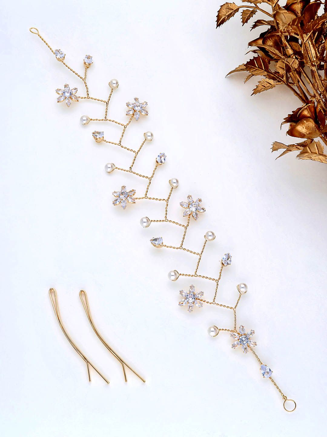 AD / CZ Tiara in Gold finish - THF1058