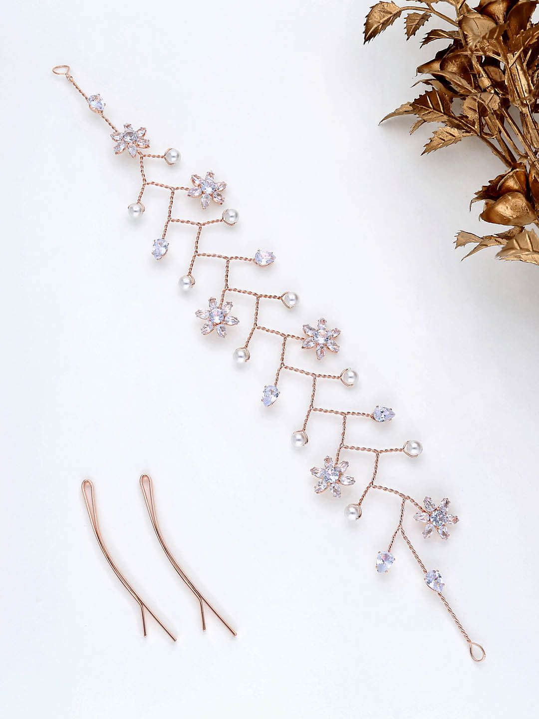 AD / CZ Tiara in Rose Gold finish - THF1060