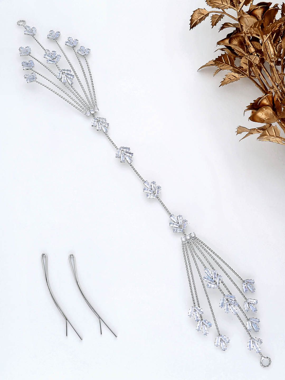 AD / CZ Tiara in Rhodium finish - THF1063