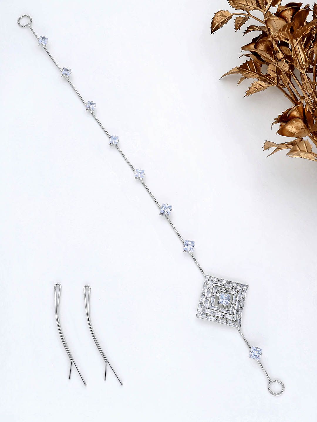 AD / CZ Tiara in Rhodium finish - THF1068