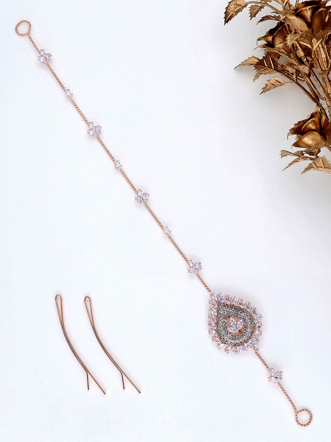 AD / CZ Tiara in Rose Gold finish - THF1075