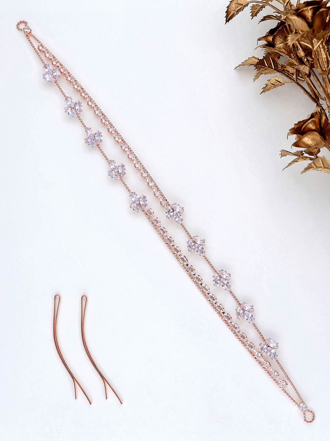 AD / CZ Tiara in Rose Gold finish - THF1087