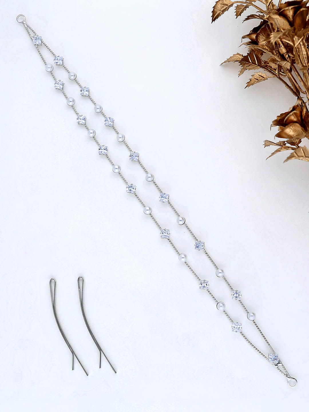 AD / CZ Tiara in Rhodium finish - THF1089