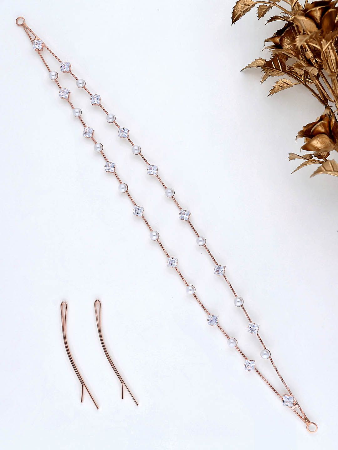 AD / CZ Tiara in Rose Gold finish - THF1090