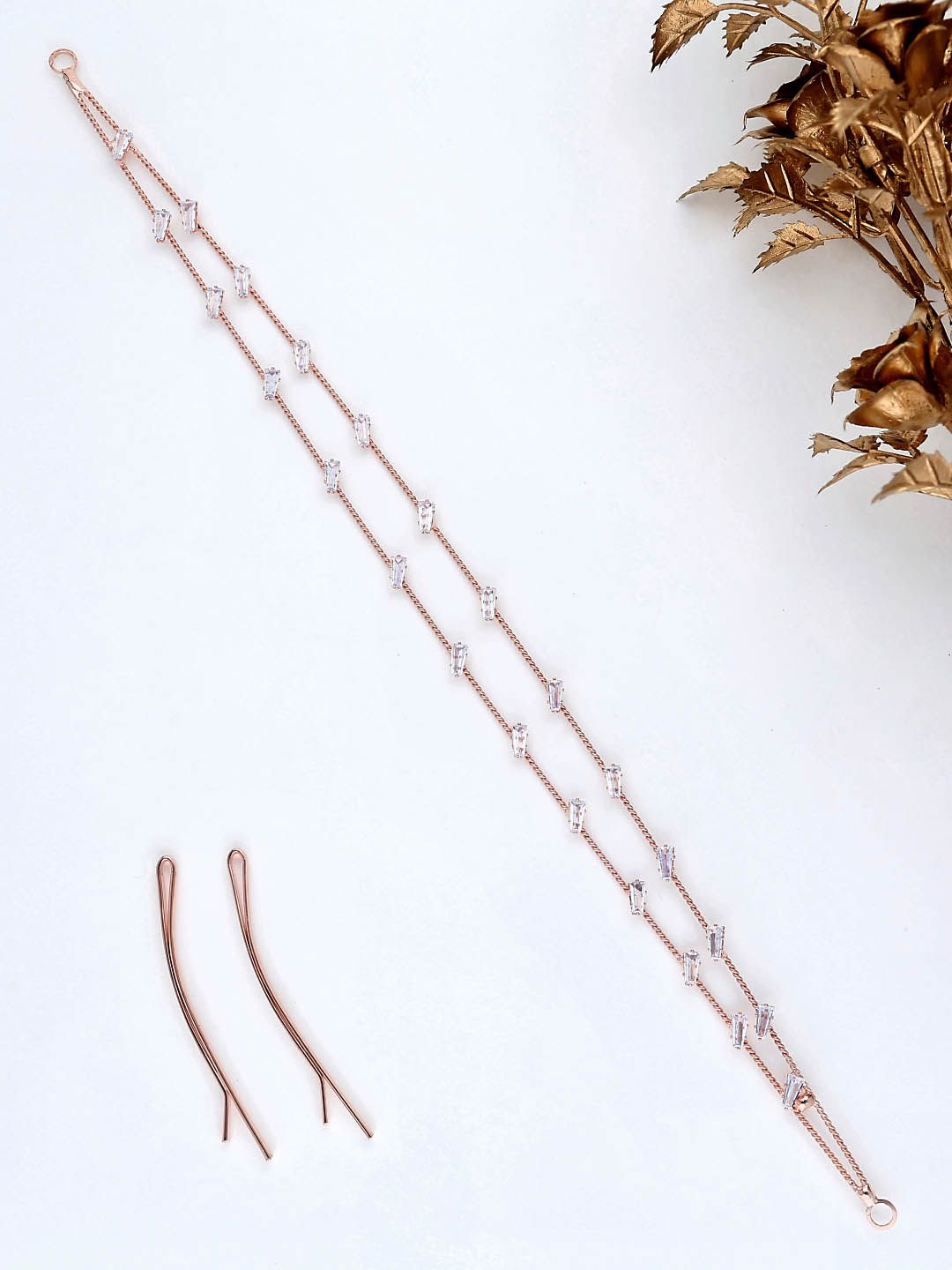 AD / CZ Tiara in Rose Gold finish - THF1093