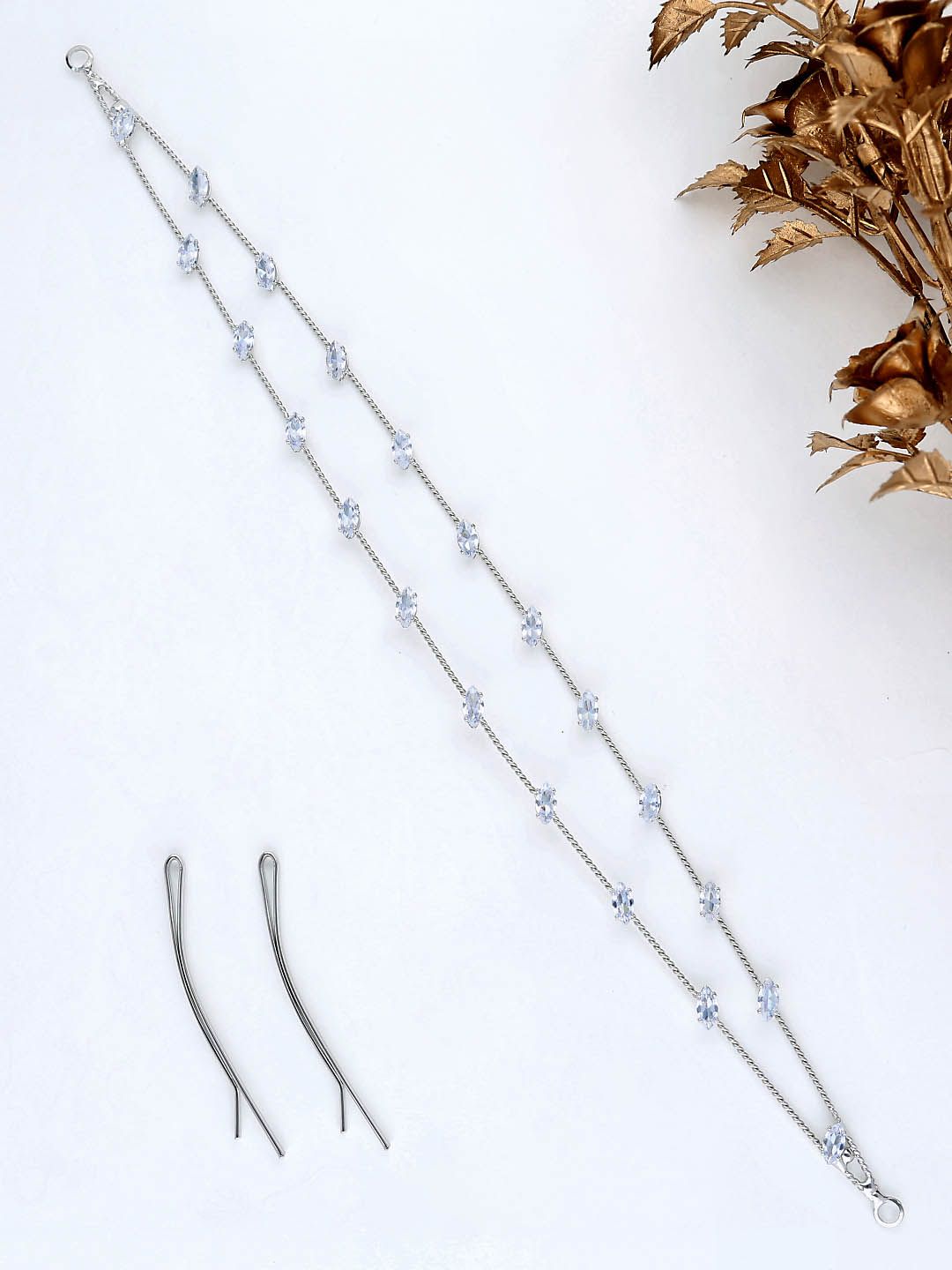 AD / CZ Tiara in Rhodium finish - THF1095