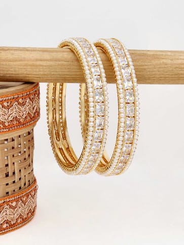 AD / CZ Bangles in Gold finish - 2.8