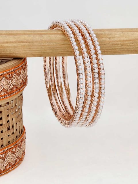 Pearls Bangles in Rose Gold finish - 2.4