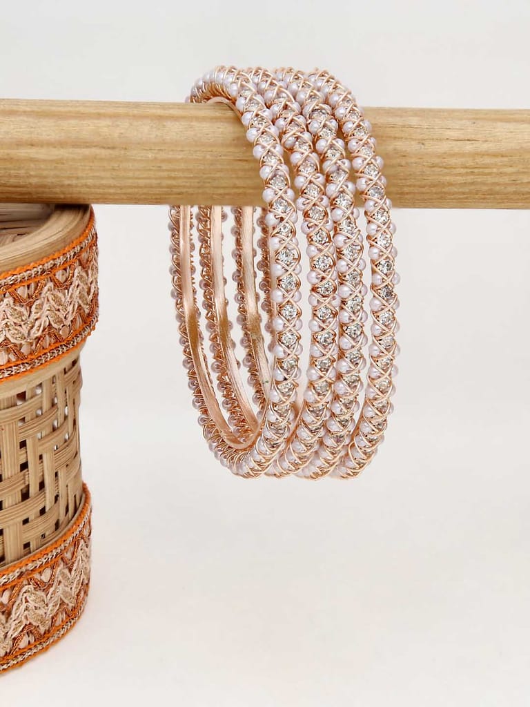 Pearls Bangles in Rose Gold finish - 2.8