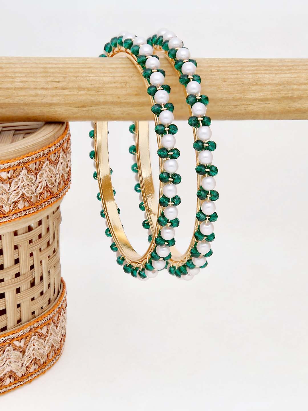 Pearls Bangles in Gold finish - 2.4