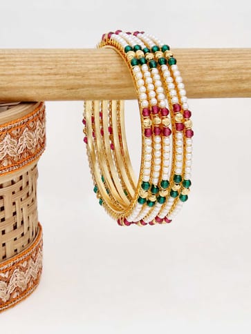 Pearls Bangles in Gold finish - 2.4