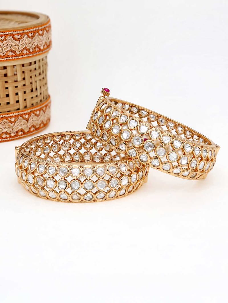 Kundan Bangles in Rose Gold finish - 2.6