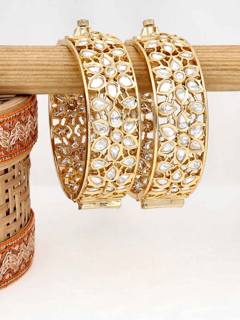 Kundan Bangles in Gold finish - 2.8