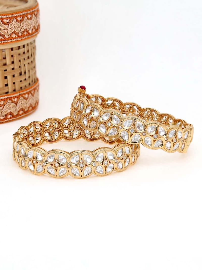 Kundan Bangles in Gold finish - 2.4
