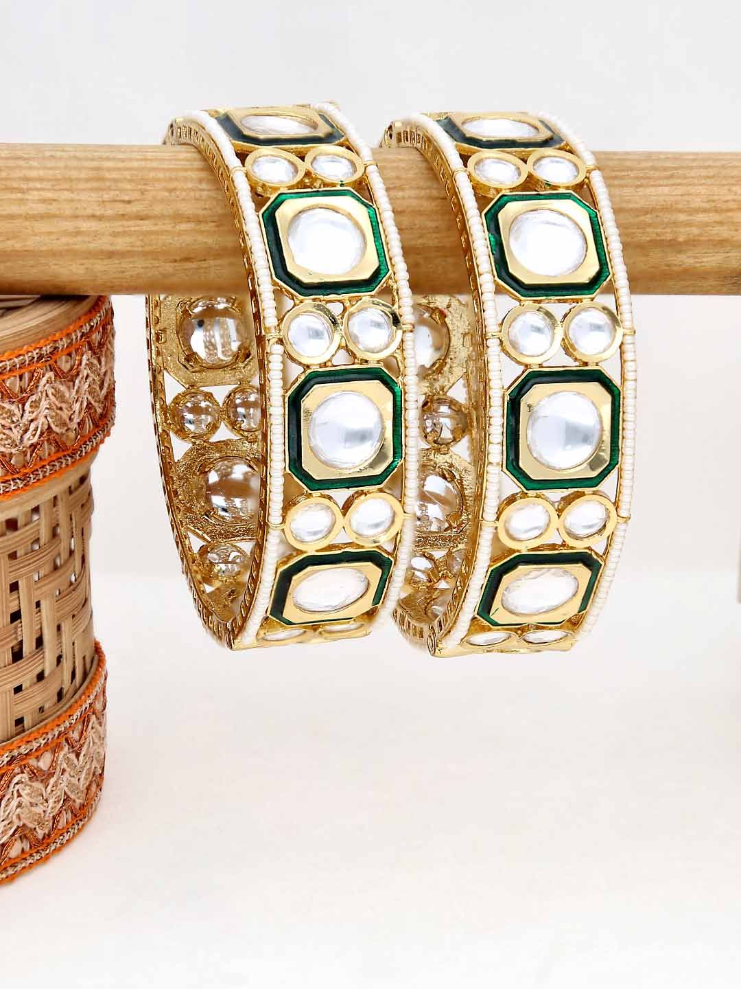 Kundan Bangles in Gold finish - 2.6