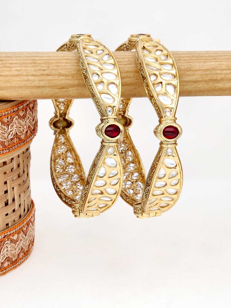 Kundan Bangles in Gold finish - 2.6