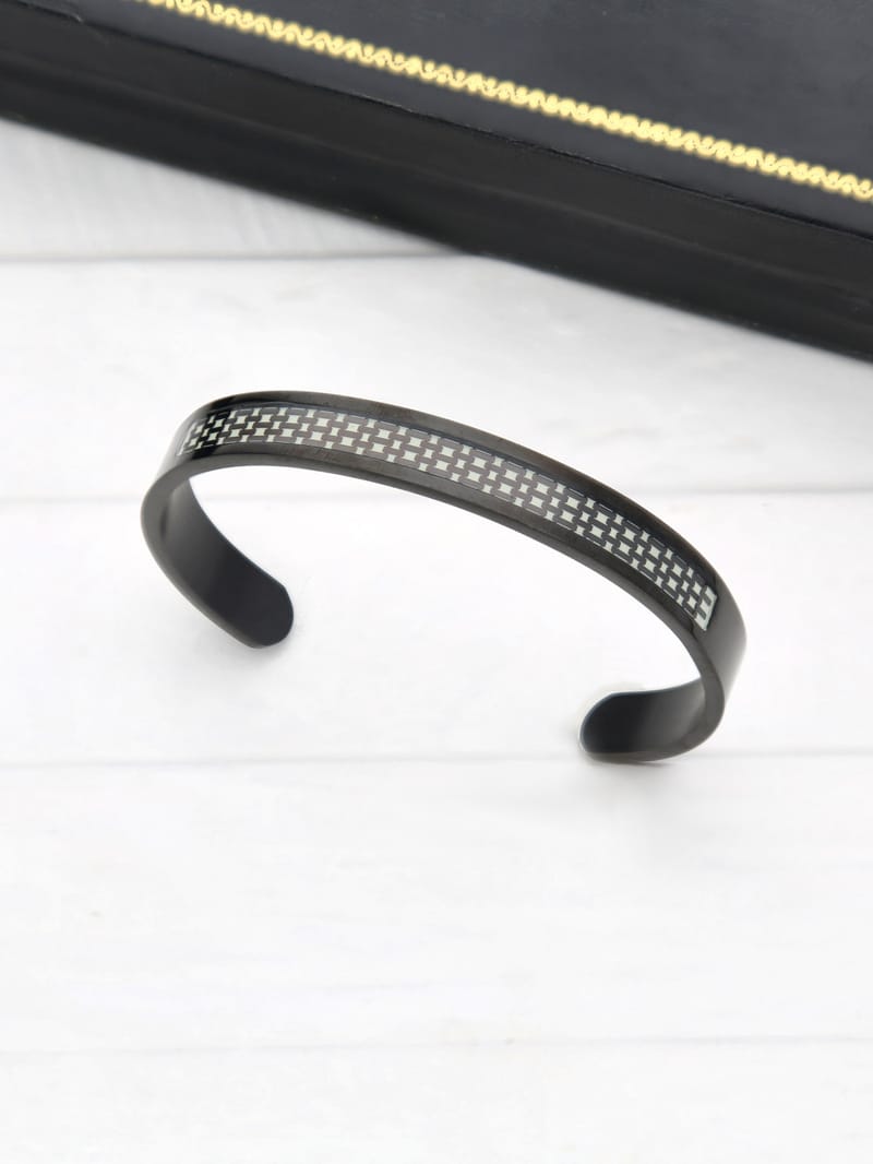 Men's Kada Bracelet in Black Rhodium finish - THF1244