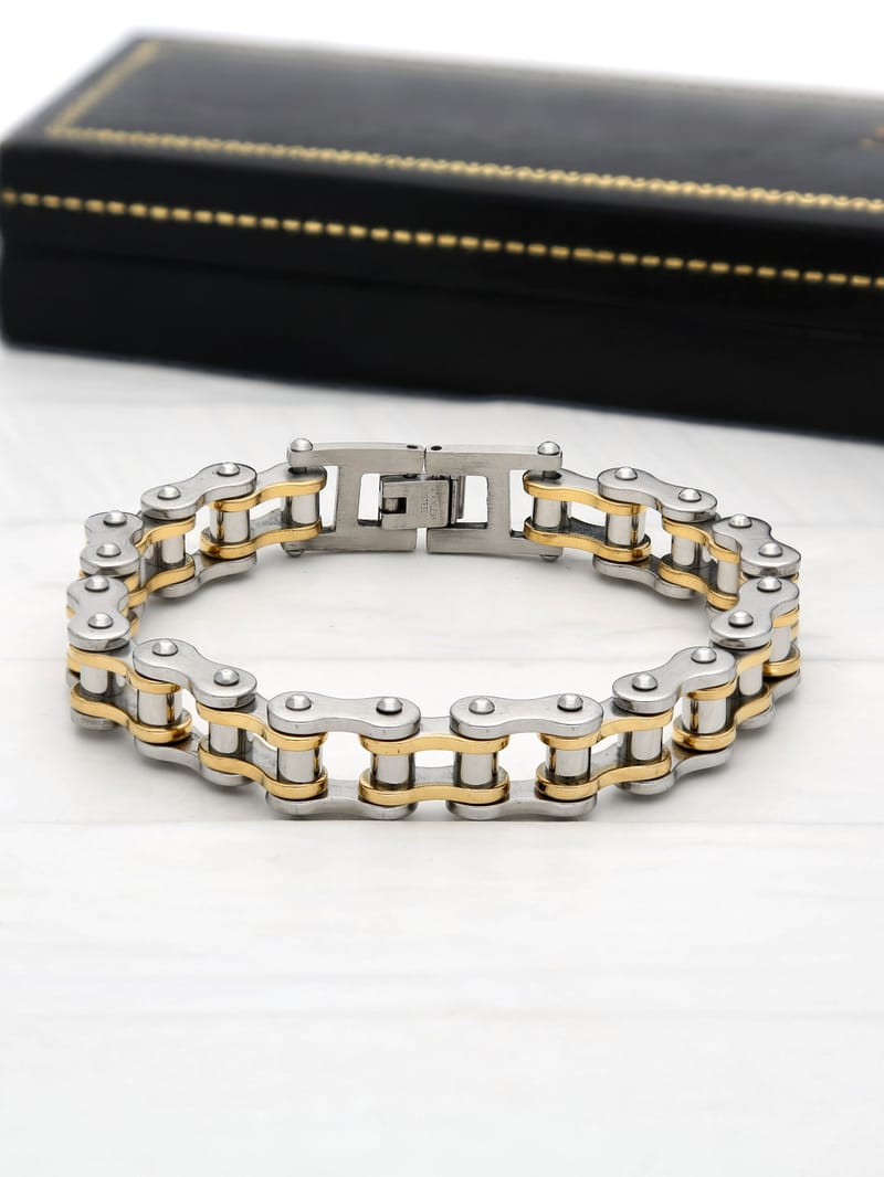 Men's Loose / Link Bracelet in Two Tone finish - THF1255
