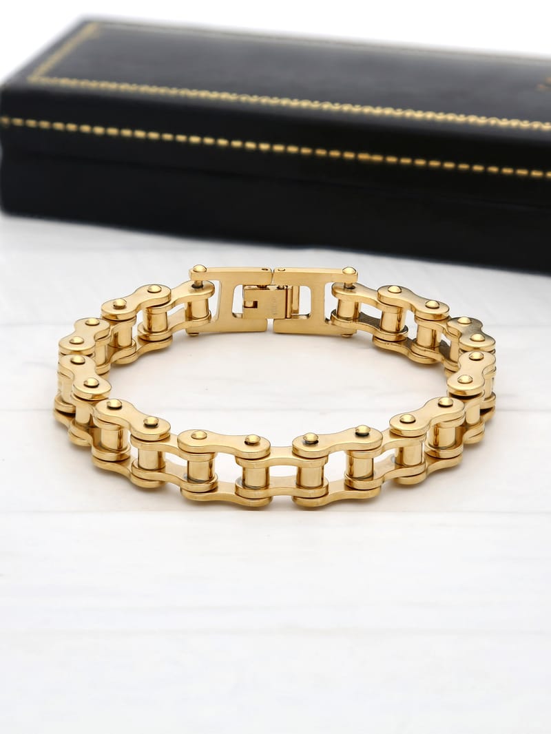 Men's Loose / Link Bracelet in Gold finish - THF1254