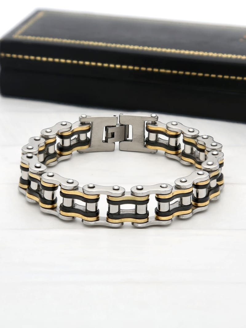 Men's Loose / Link Bracelet in Two Tone finish - THF1256