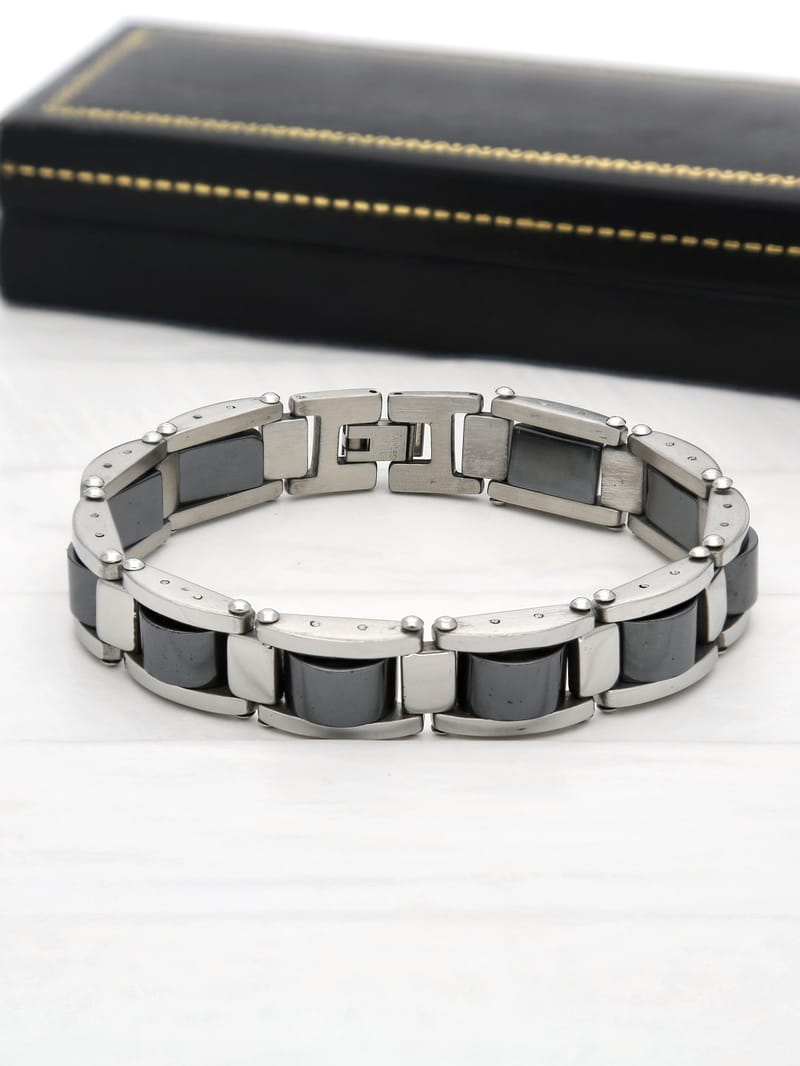 Men's Loose / Link Bracelet in Rhodium finish - THF1260
