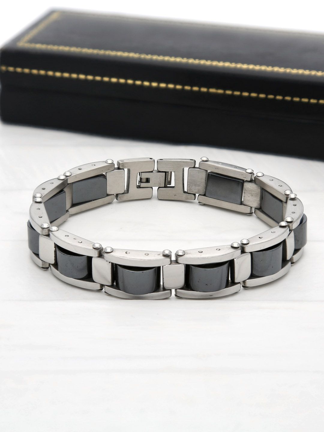 Men's Loose / Link Bracelet in Rhodium finish - THF1260