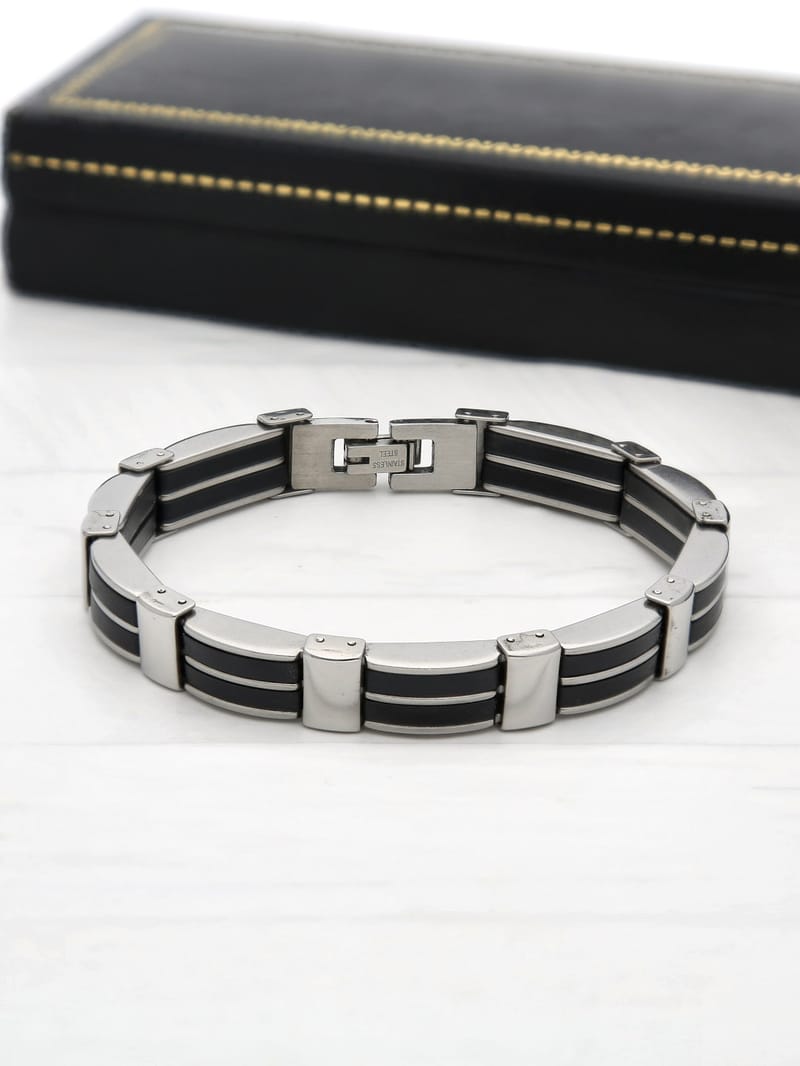 Men's Loose / Link Bracelet in Rhodium finish - THF1259