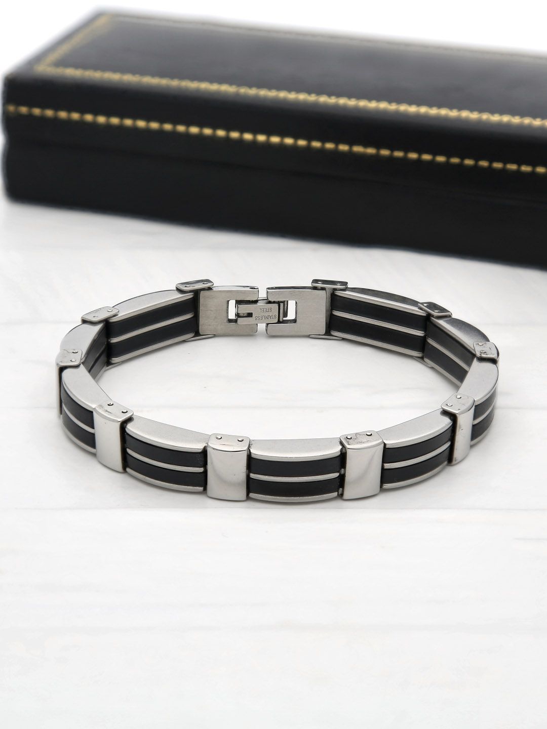 Men's Loose / Link Bracelet in Rhodium finish - THF1259