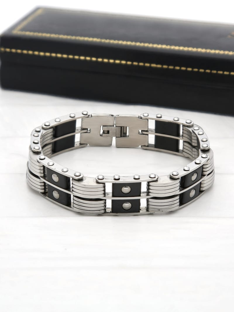 Men's Loose / Link Bracelet in Rhodium finish - THF1263