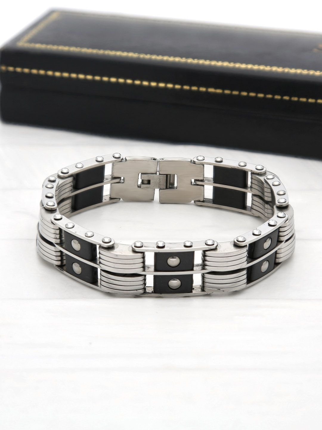 Men's Loose / Link Bracelet in Rhodium finish - THF1263