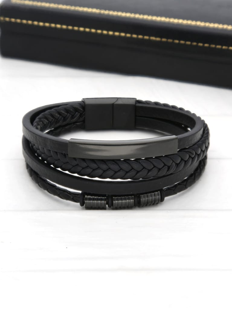 Men's Leather Bracelet with Magnetic Lock - THF1270