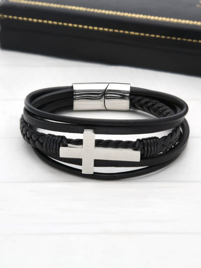 Men's Leather Bracelet with Magnetic Lock - THF1271