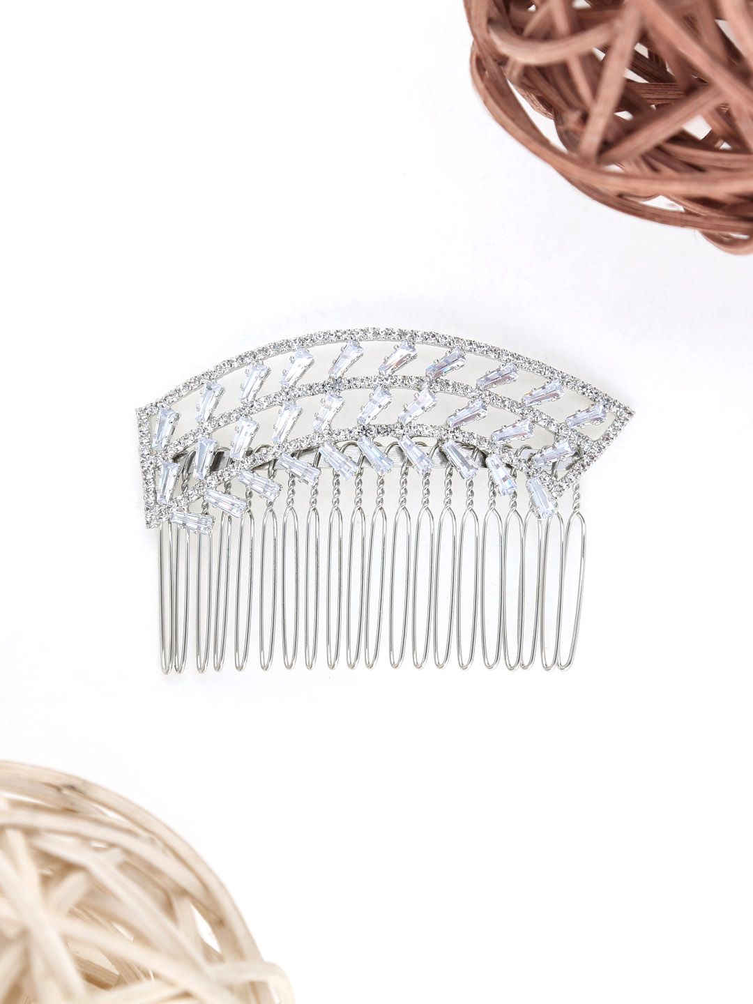 Fancy Comb in Rhodium finish - THF1557