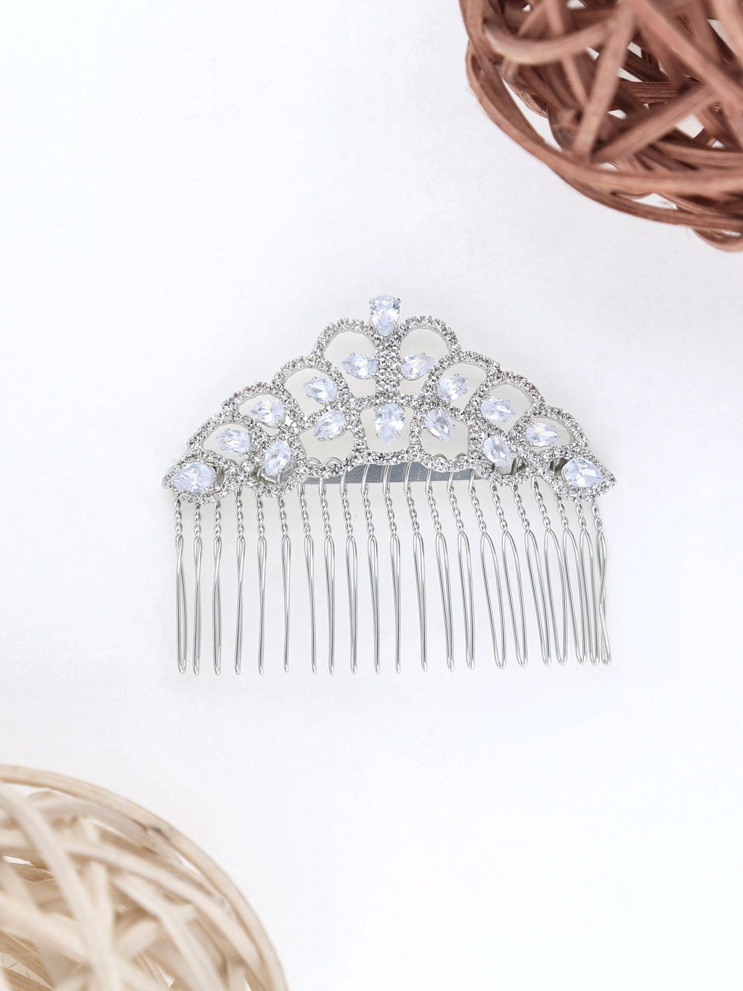 Fancy Comb in Rhodium finish - THF1566