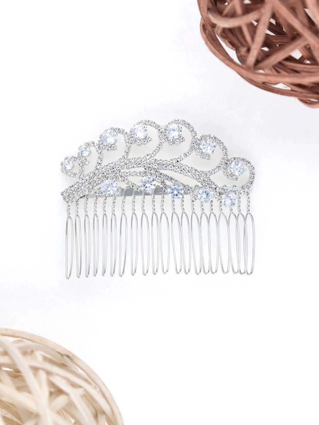 Fancy Comb in Rhodium finish - THF1569