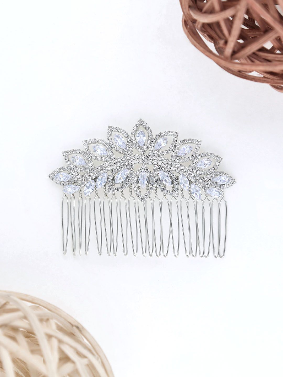 Fancy Comb in Rhodium finish - THF1575