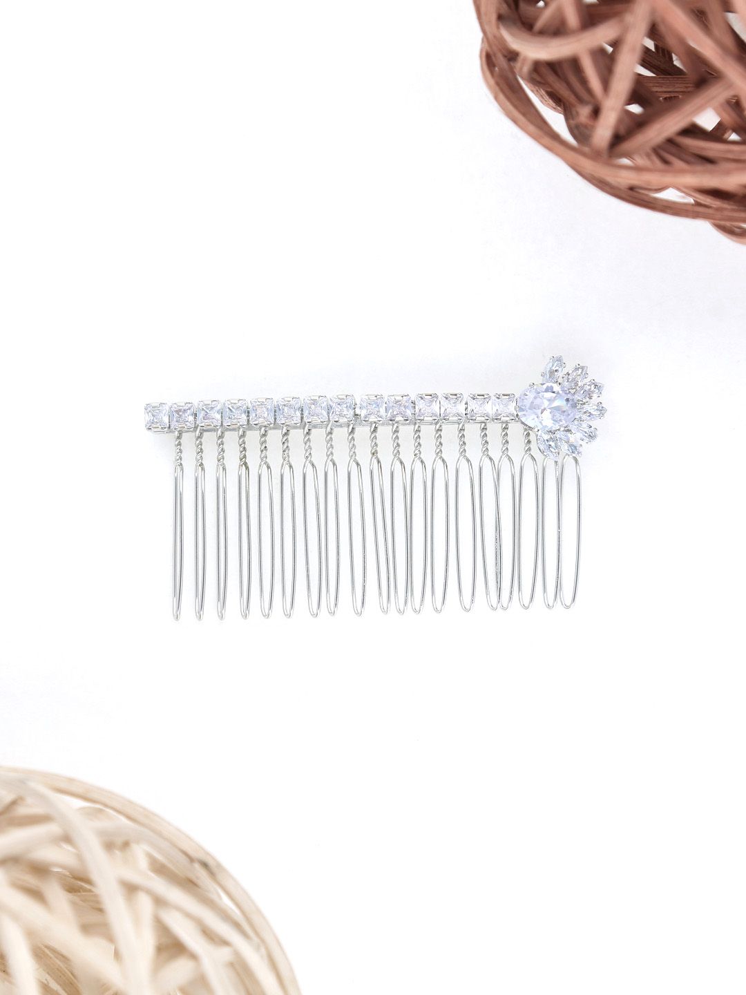 Fancy Comb in Rhodium finish - THF1578