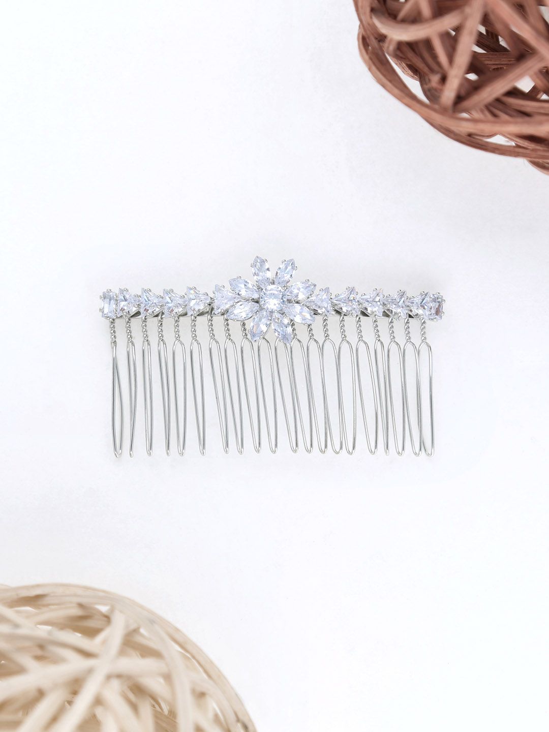 Fancy Comb in Rhodium finish - THF1596