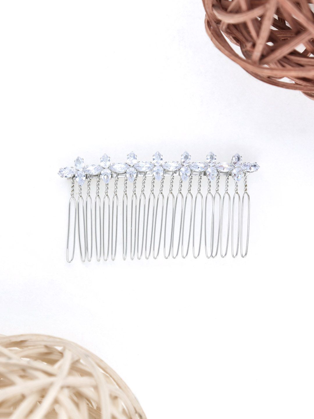 Fancy Comb in Rhodium finish - THF1599