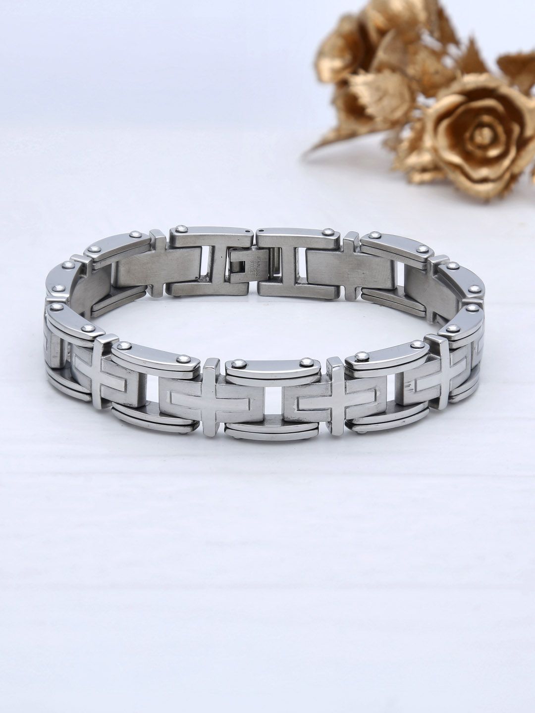 Western Loose / Link Bracelet in Rhodium finish - THF1615