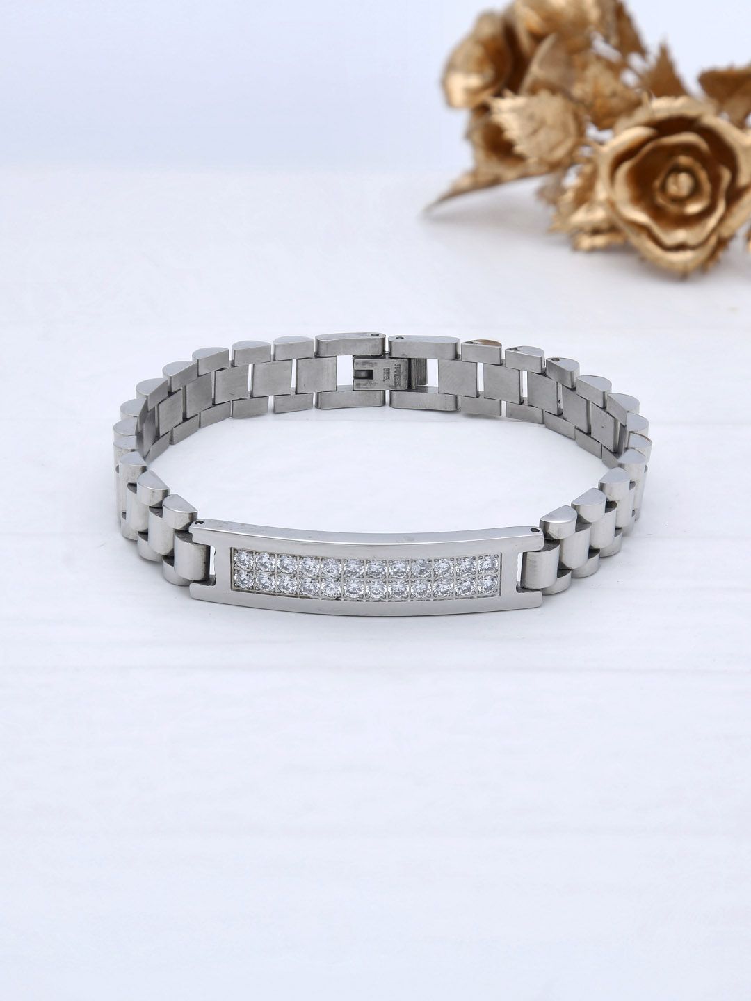 Western Loose / Link Bracelet in Rhodium finish - THF1622