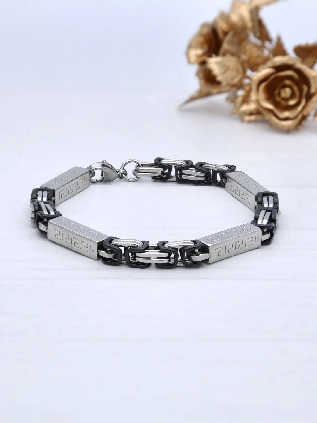 Western Loose / Link Bracelet in Rhodium finish - THF1624