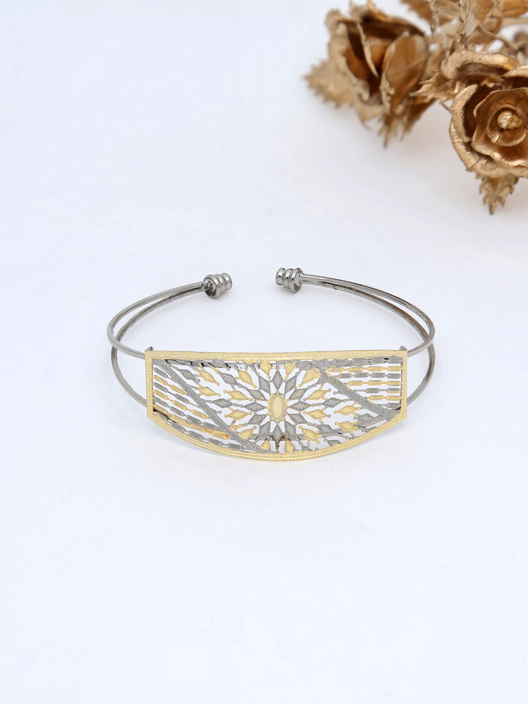CNC Kada Bracelet in Two Tone finish - THF1677